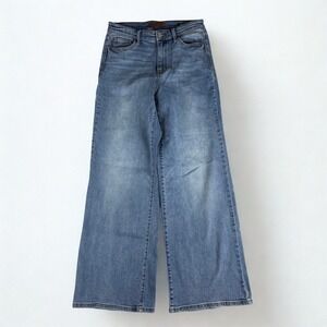 Judy Blue Wide Leg Jeans Women 7/28 Blue High Rise Faded Denim Festival 90s Y2K